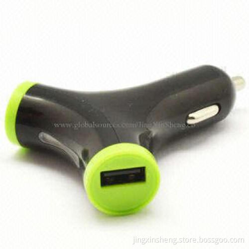 5V/2A Output Car Charger, Two USB Ports, with Unique Y-shape Design